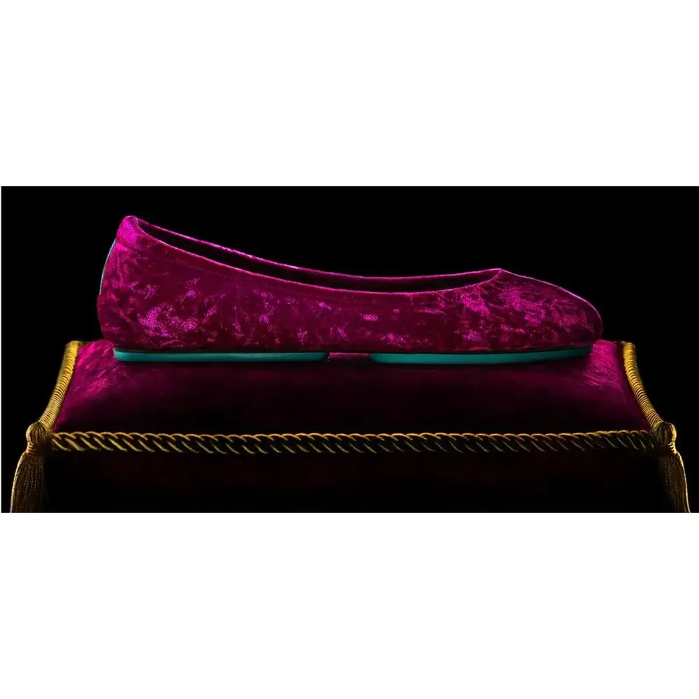 Tieks Tyrian Purple Crushed Velvet Ballet Flats Limited Edition 9 - Picture 4 of 13